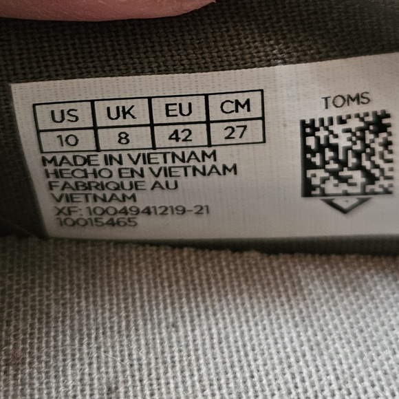 TOMS Parker Slip-On Sneakers In Metallic Sage Green Size 10 - Picture 3 of 4